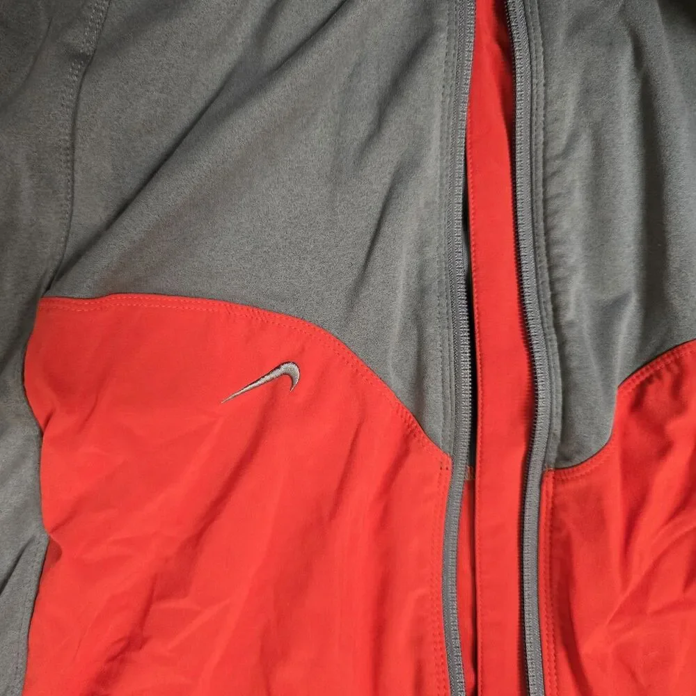 Nike Red And Grey Cycling Full Zip men's Jacket Sz XL long sleeve